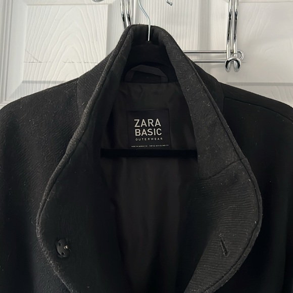 Zara long black coat (knee length) - Picture 4 of 5